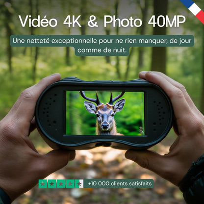 Jumelles vision nocturne 4K - Autonomie 8h