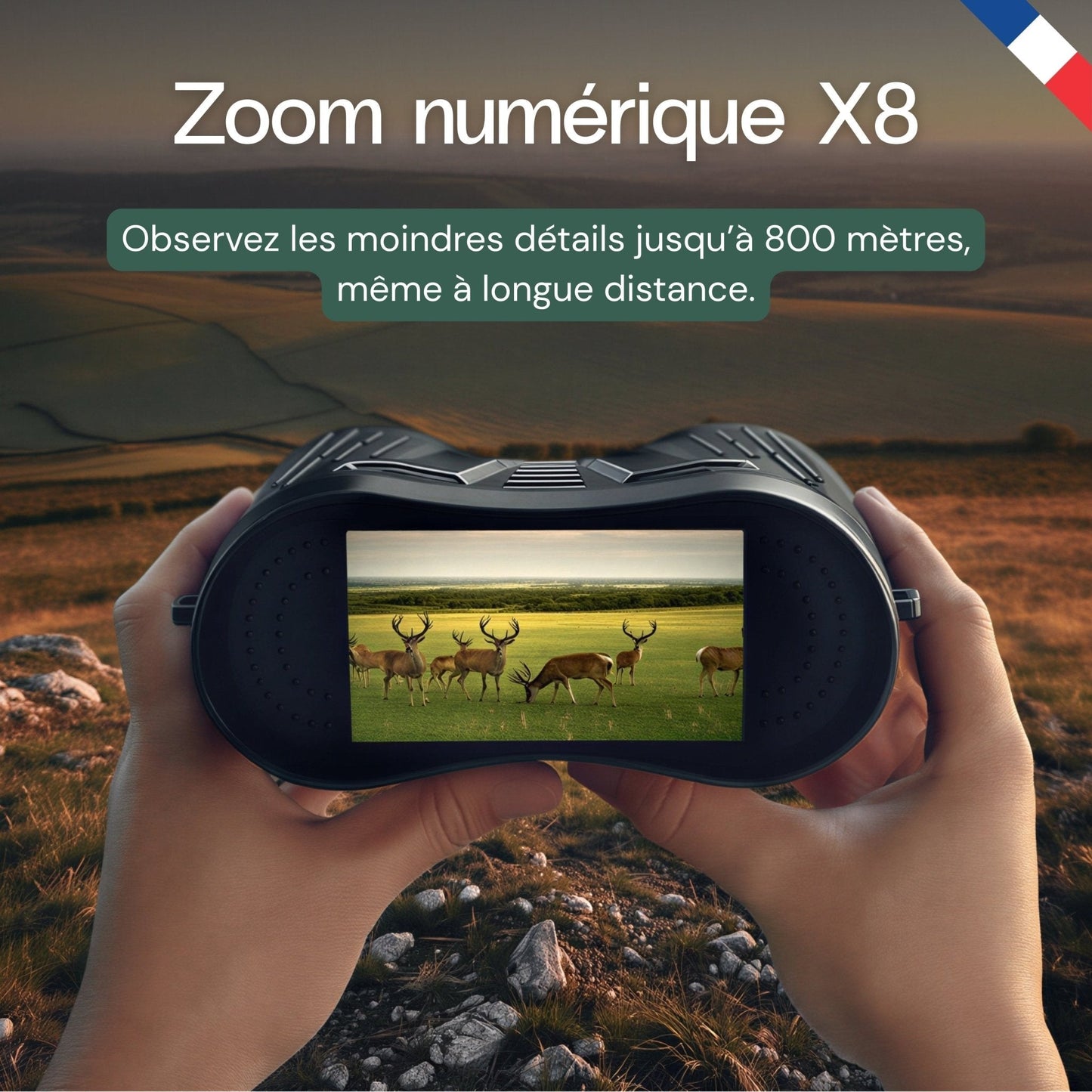 Jumelles vision nocturne 4K - Autonomie 8h