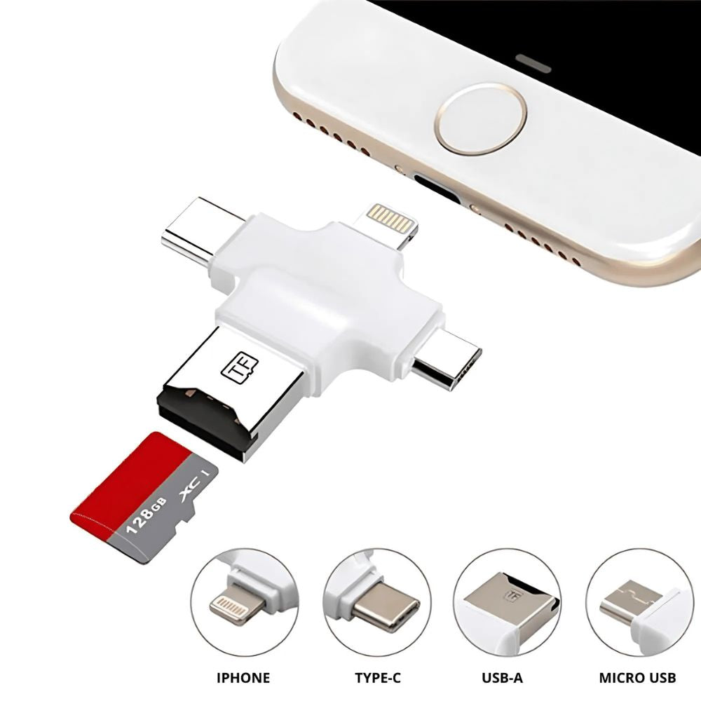 Lecteur 4 en 1 De Carte Micro SD Pour voir les photos et vidéos sur son Téléphone et Pc