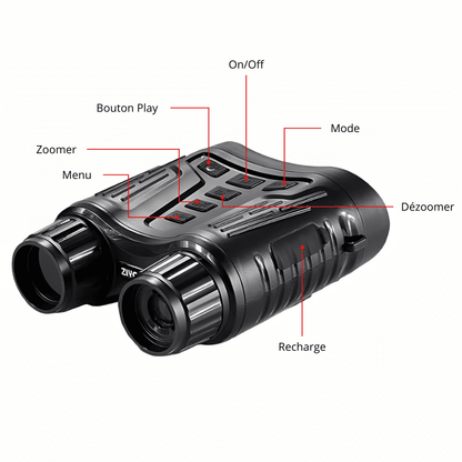Jumelles vision nocturne 4K - Autonomie 8h