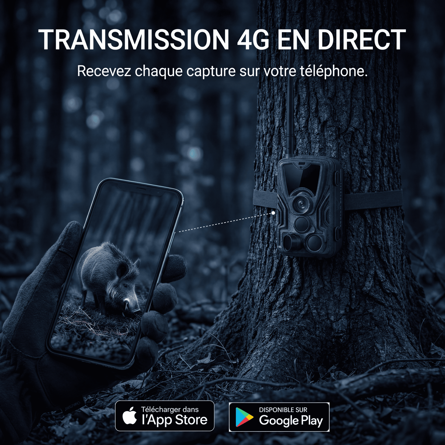 Camera de chasse 4G avec écran 4K