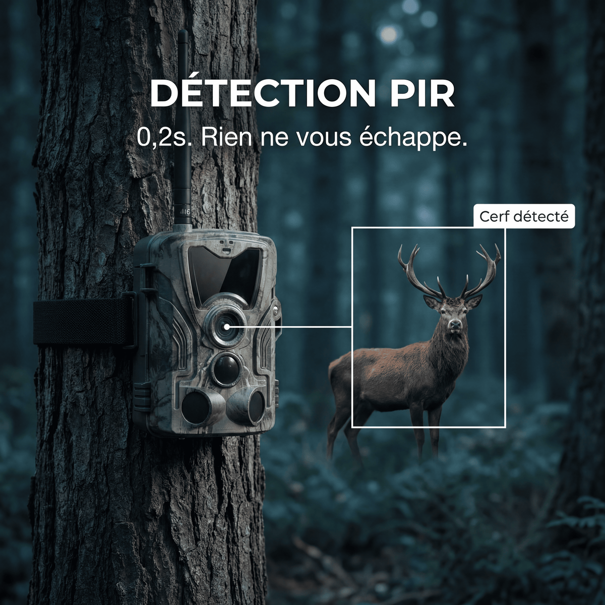 Caméra de chasse 4G 4K avec écran — vue 7 — Woodcam