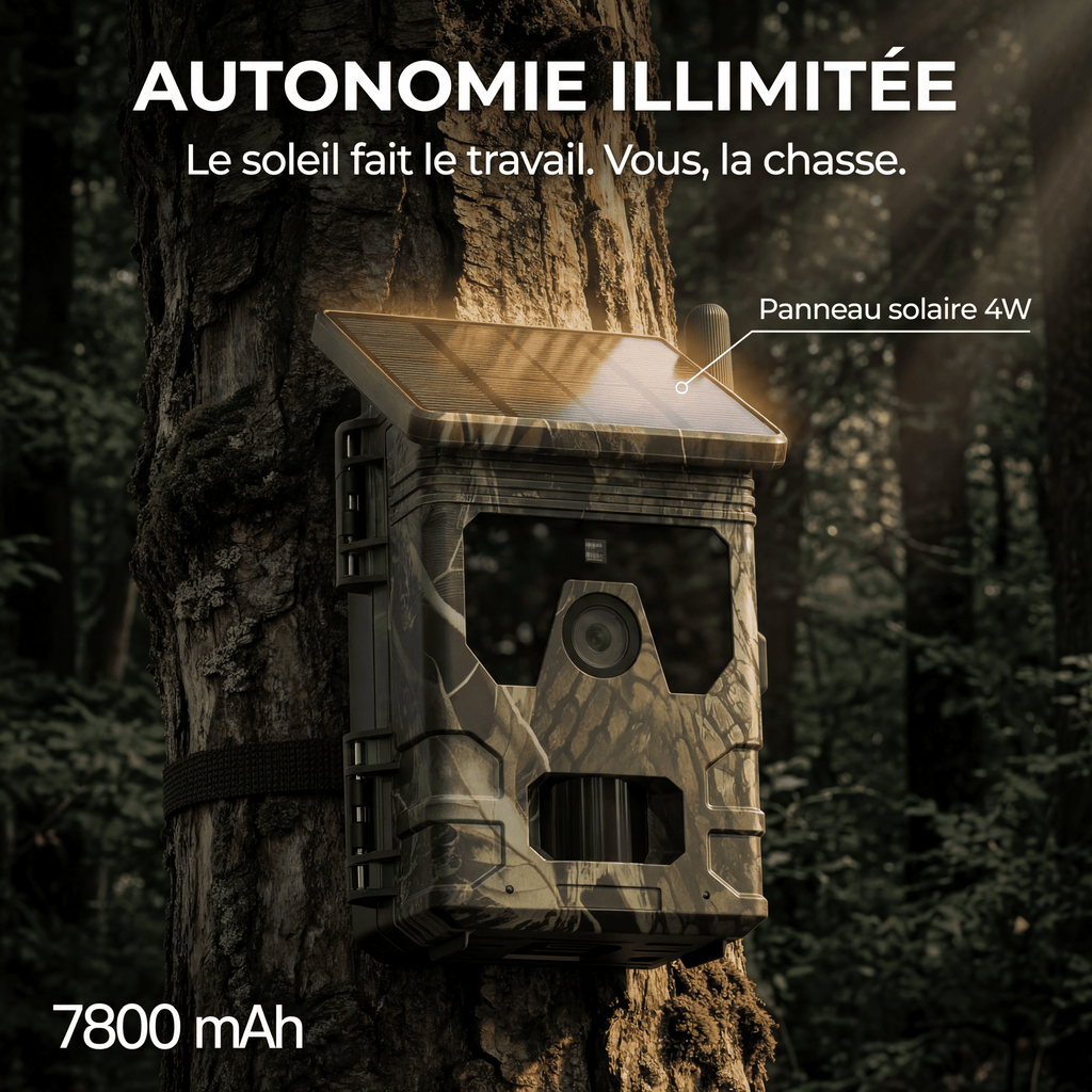 Caméra de chasse Solaire WiFi 4K — vue 3 — Woodcam
