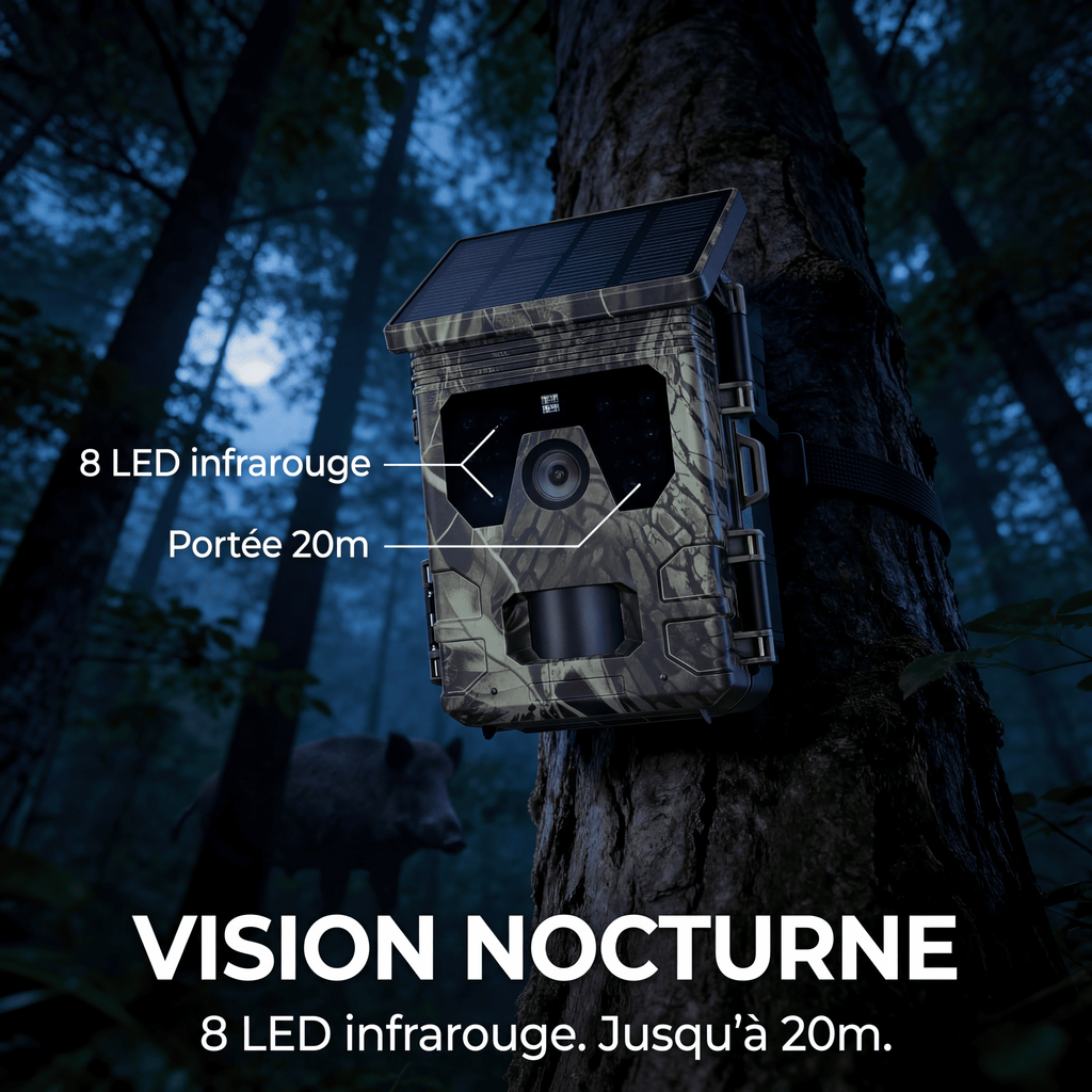 Caméra de chasse Solaire WiFi 4K — vue 5 — Woodcam