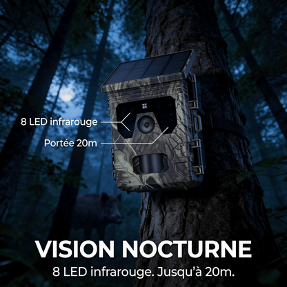Camera de chasse solaire Wifi 4K