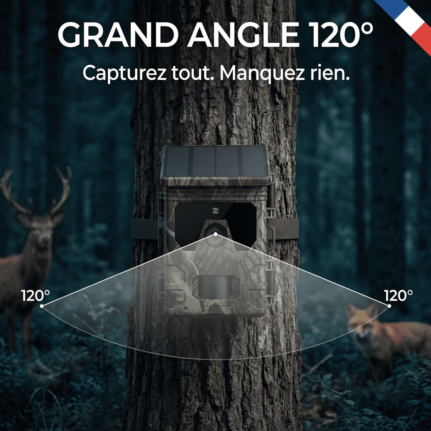 Camera de chasse solaire Wifi 4K