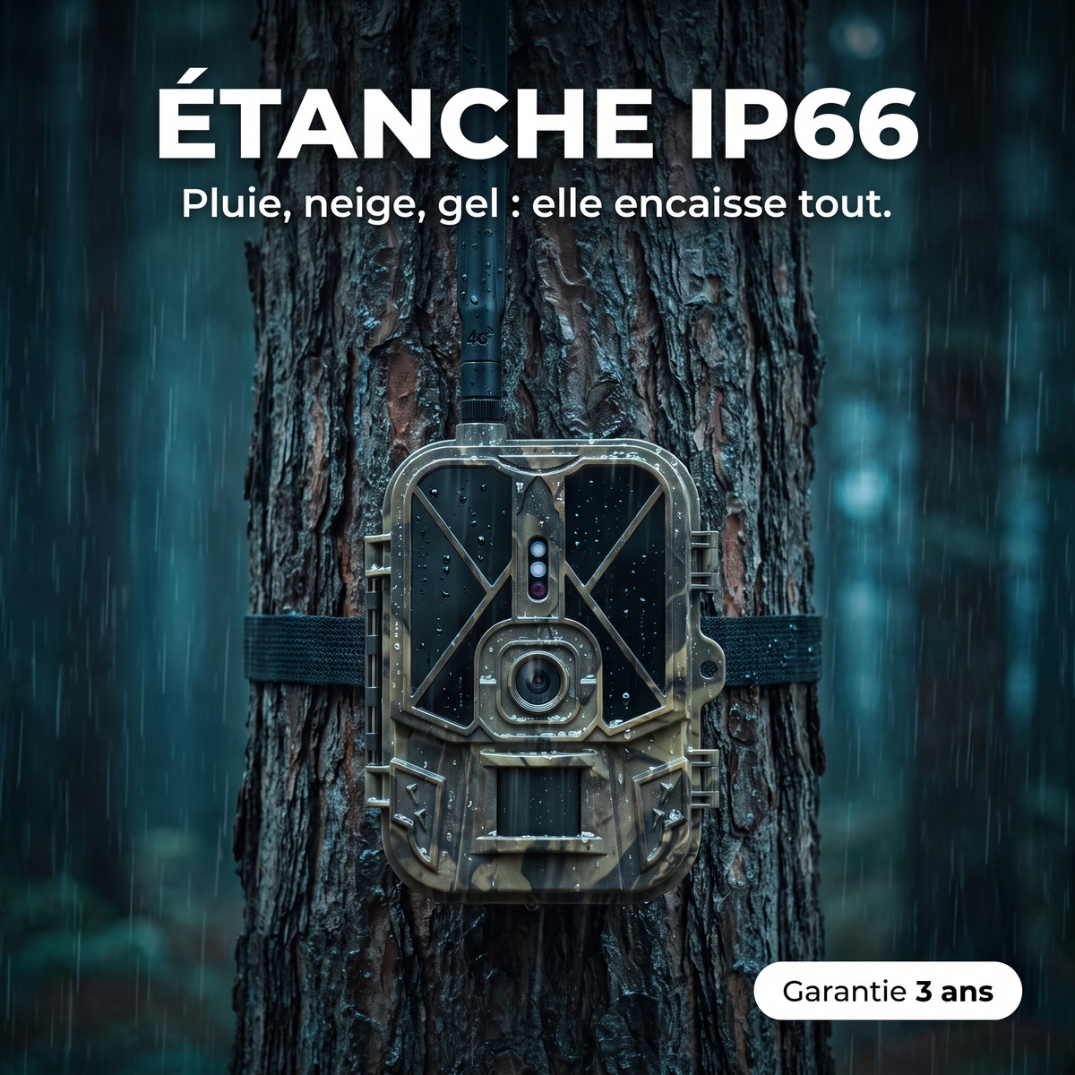 Caméra de chasse 4G 4K 50MP — étanche IP66 — Woodcam