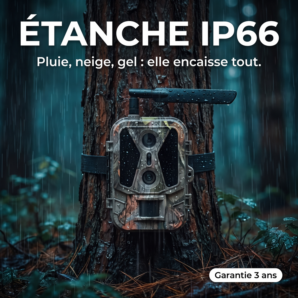 Caméra de chasse 4G 120MP Double Objectif — étanche IP66 — Woodcam