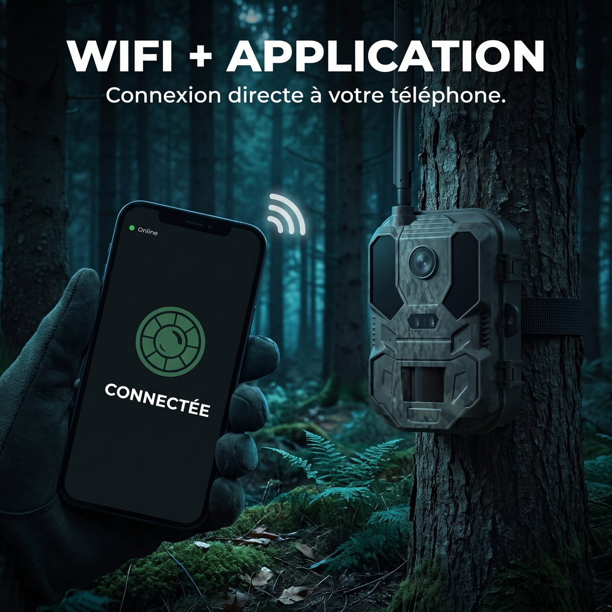 Caméra de chasse 8K Solaire WiFi — WiFi et application — Woodcam